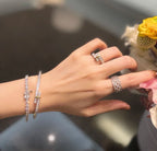 18K T Edge Hinged Bypass Bangle Bracelet