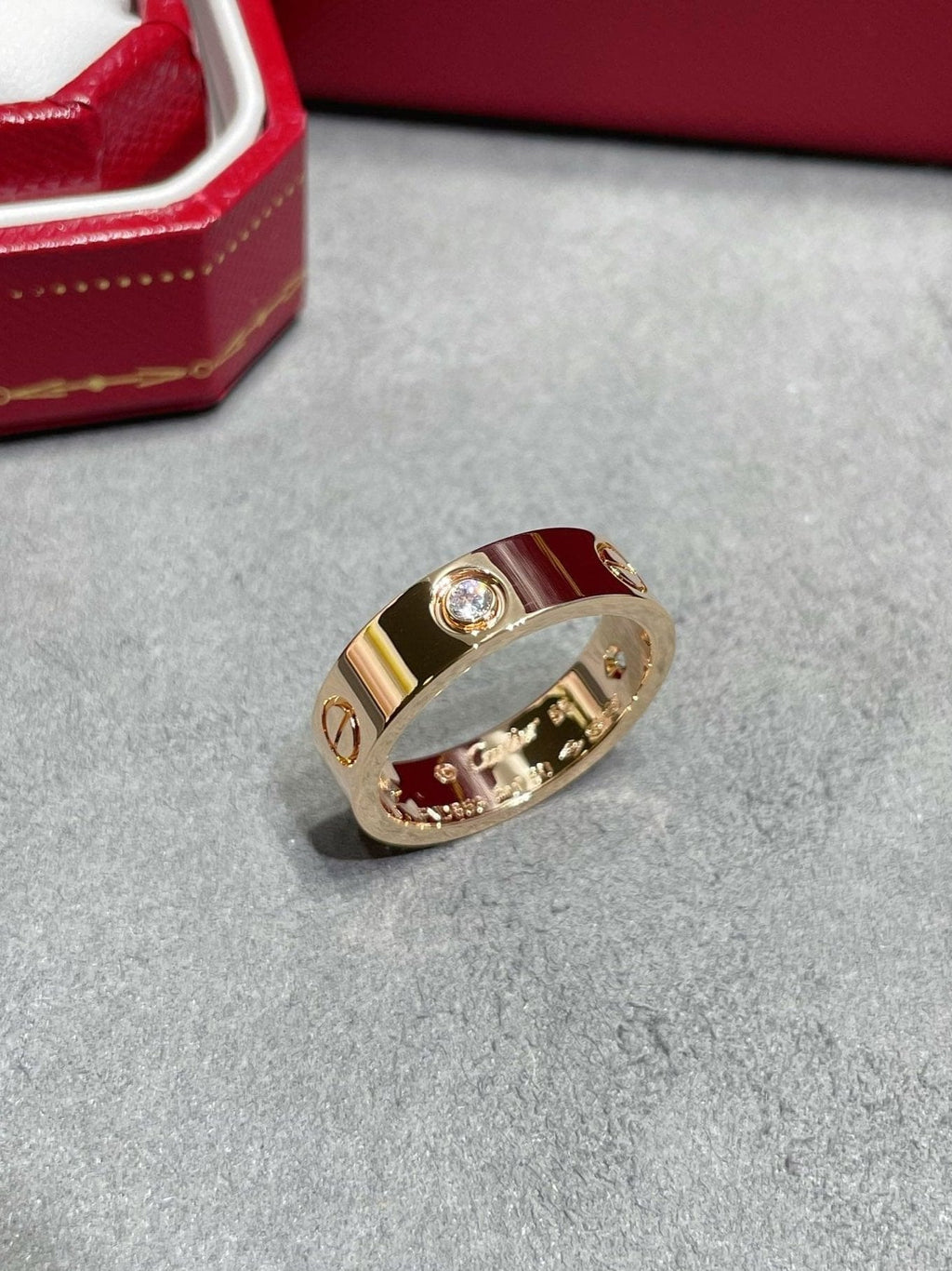 18K Love Wedding Three Diamonds Ring