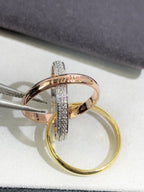 18K Trinity Pave Diamond Ring