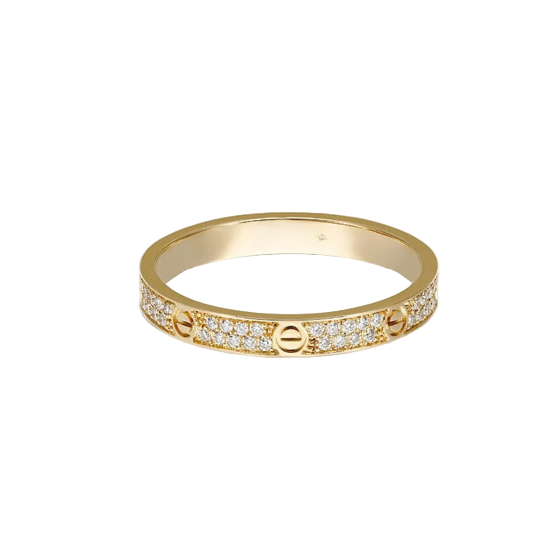 18K Love Diamond-Paved 3mm Ring