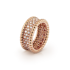 18K Perl̩e Diamonds 3 Row Ring
