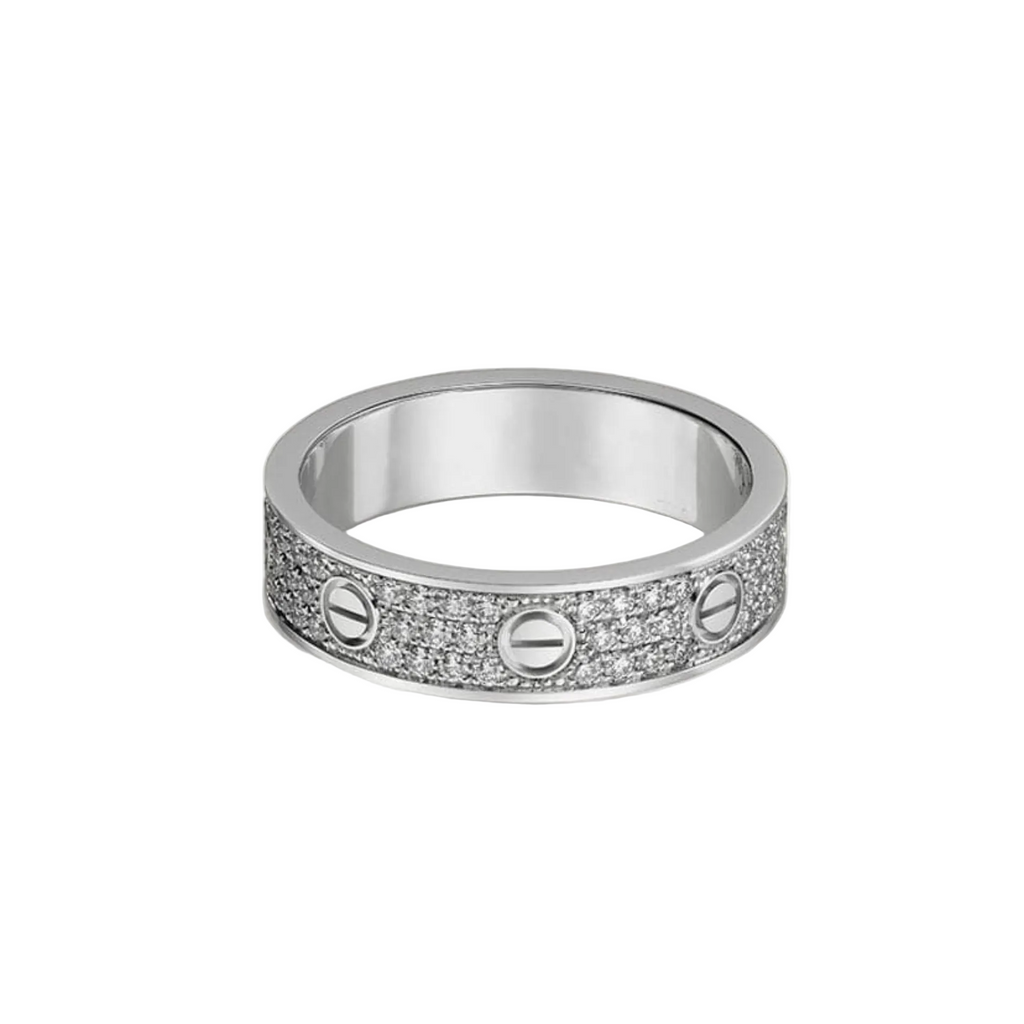 18K Love Diamond-Paved 5mm Ring