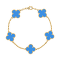 18K Vintage Alhambra Five Motifs Agate Bracelet
