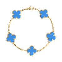 18K Vintage Alhambra Five Motifs Agate Bracelet