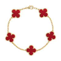 18K Vintage Alhambra Five Motifs Carnelian Bracelet