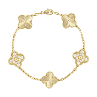 18K Vintage Alhambra Five Motifs Diamonds Bracelet