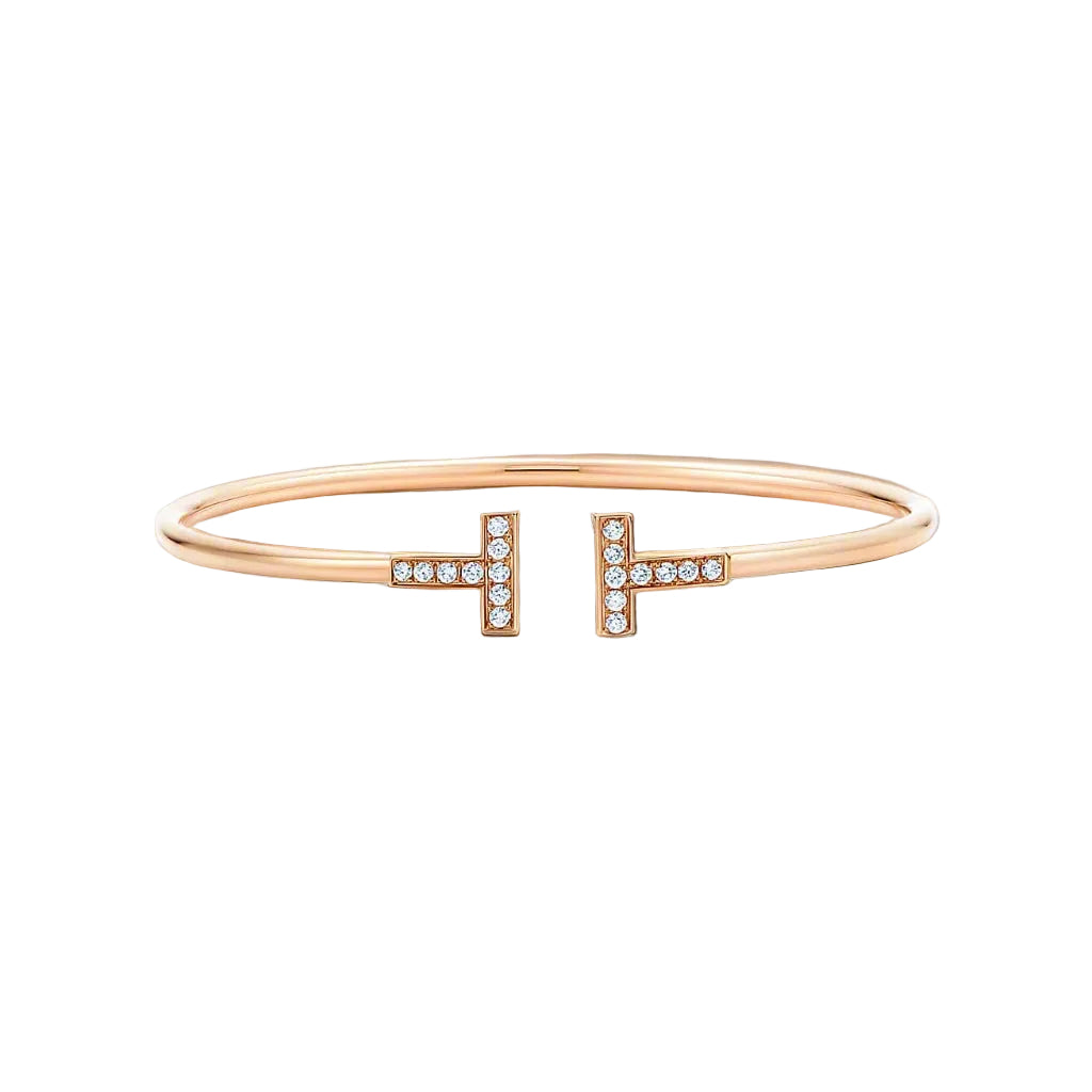 18K T Diamond Wire Bracelet