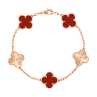 18K Vintage Alhambra Five Motifs Carnelian Bracelet