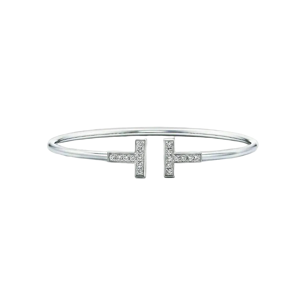 18K T Diamond Wire Bracelet
