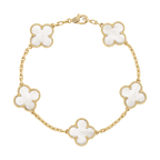 18K Vintage Alhambra Five Motifs Pearl Bracelet