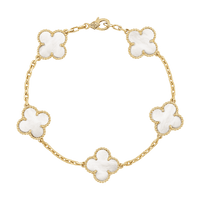 18K Vintage Alhambra Five Motifs Pearl Bracelet