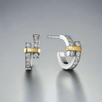 18K T Edge Hoop Earrings