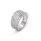 18K Perl̩e Diamonds Five Rows Ring