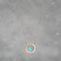 18K T Diamond & Turquoise Circle Pendant Necklace