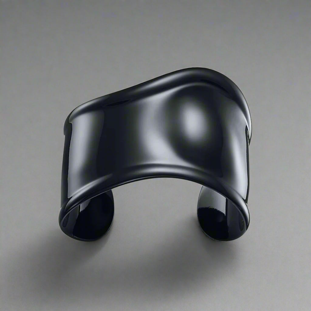 18K T Elsa Peretti Small Bone Cuff Black Bracelet