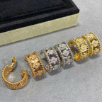 18K Yellow Gold Perl̩e Clovers Hoop Earrings