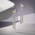 18K T Edge Drop Earrings