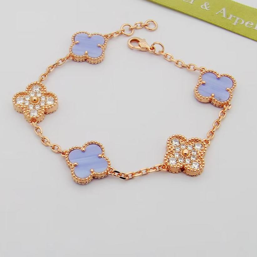 18K Vintage Alhambra Purple Diamonds Bracelet