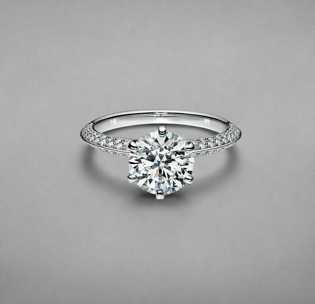 18K T Pav̩ T Setting Engagement Ring