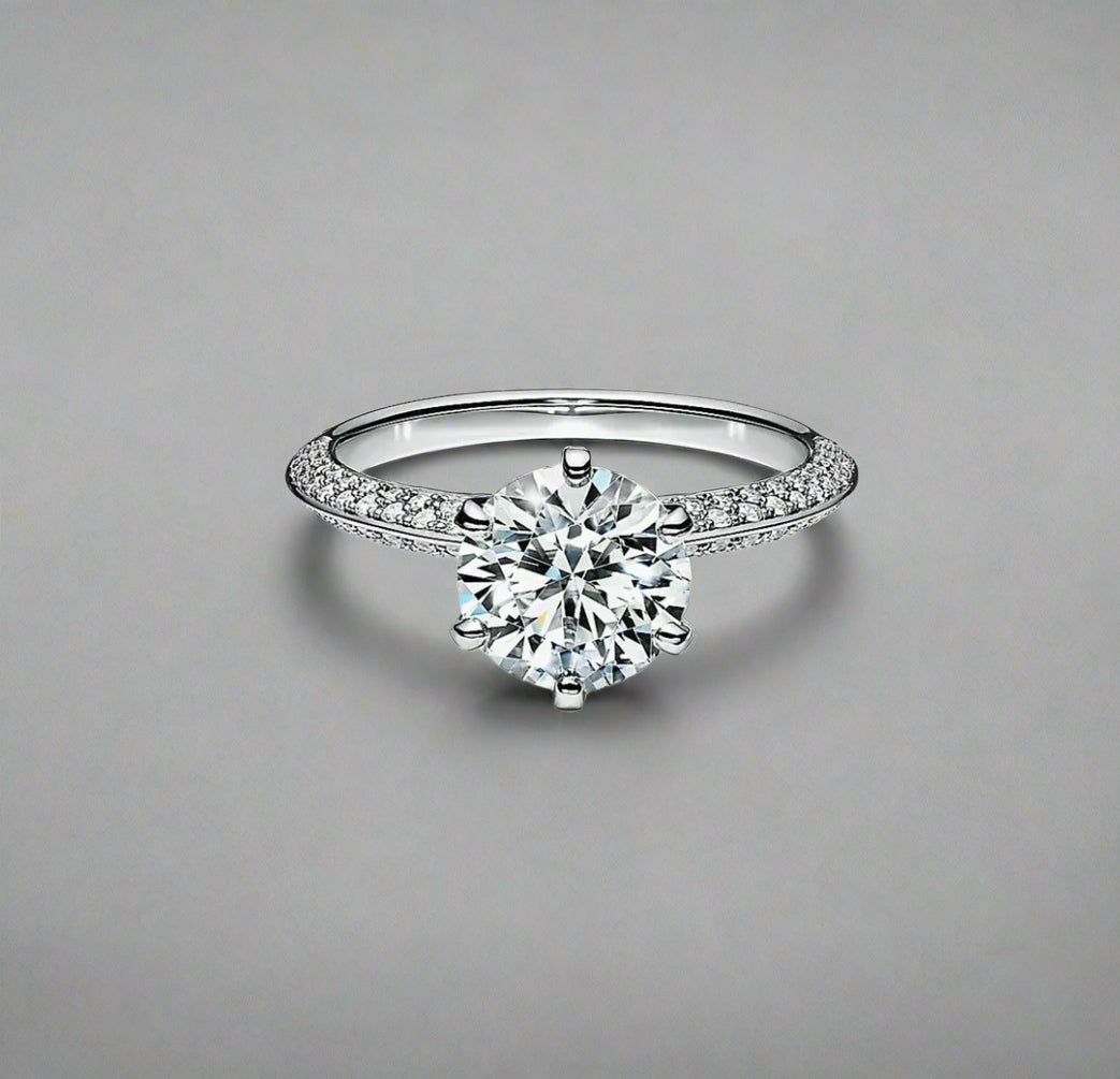 18K T Pav̩ T Setting Engagement Ring