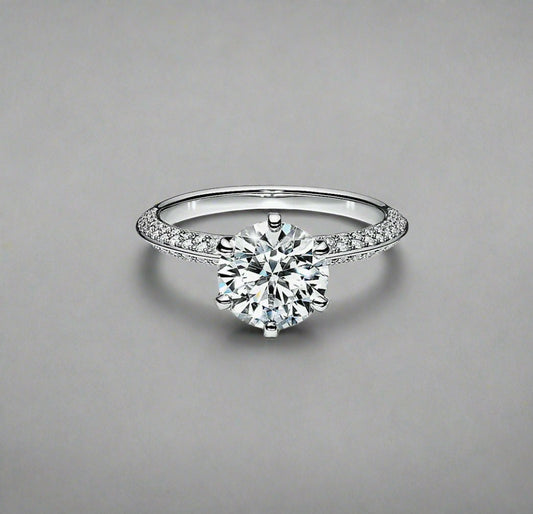 18K T Pav̩ T Setting Engagement Ring