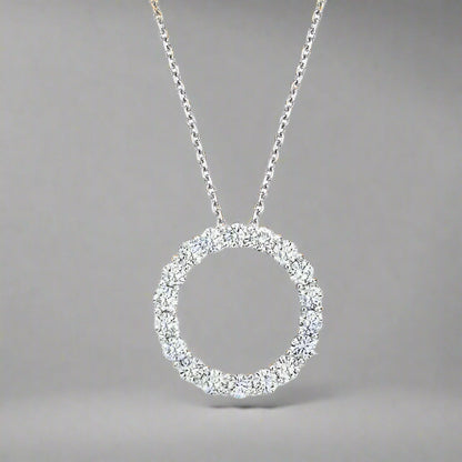18K T Circle Diamonds Necklace