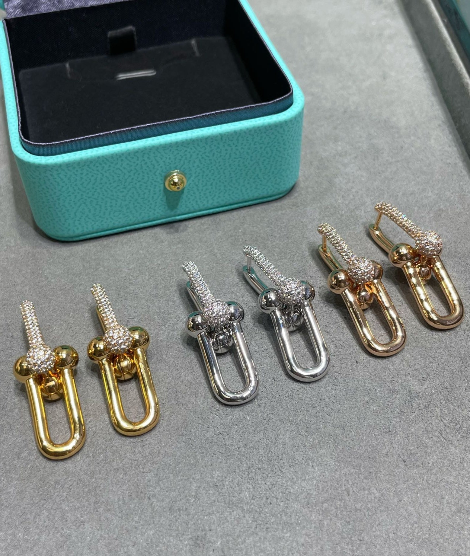 18K T HardWear Large Link Diamonds Earrings