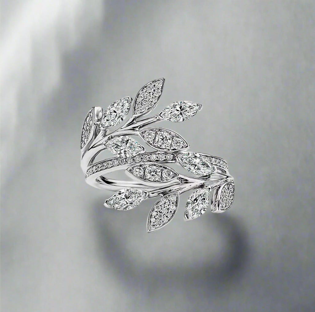 18K T Victoria Diamond Vine Bypass Ring