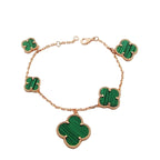18K Magic Alhambra Five Malachite Motifs Bracelet