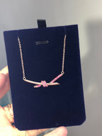 18K T Knot Pendant Diamond Necklace
