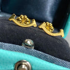 18K T Smile Yellow Gold Earrings