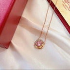 18K Trinity Pink Sapphire Necklace