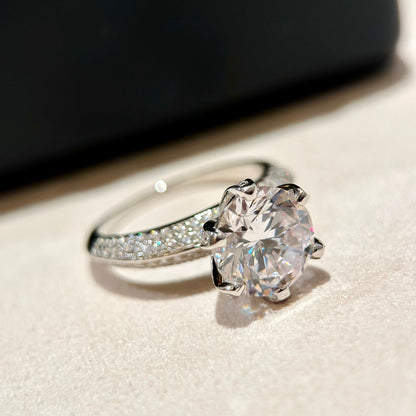 18K T Pav̩ T Setting Engagement Ring