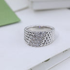 18K Perl̩e Diamonds Five Rows Ring