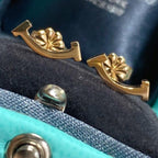 18K T Smile Yellow Gold Earrings