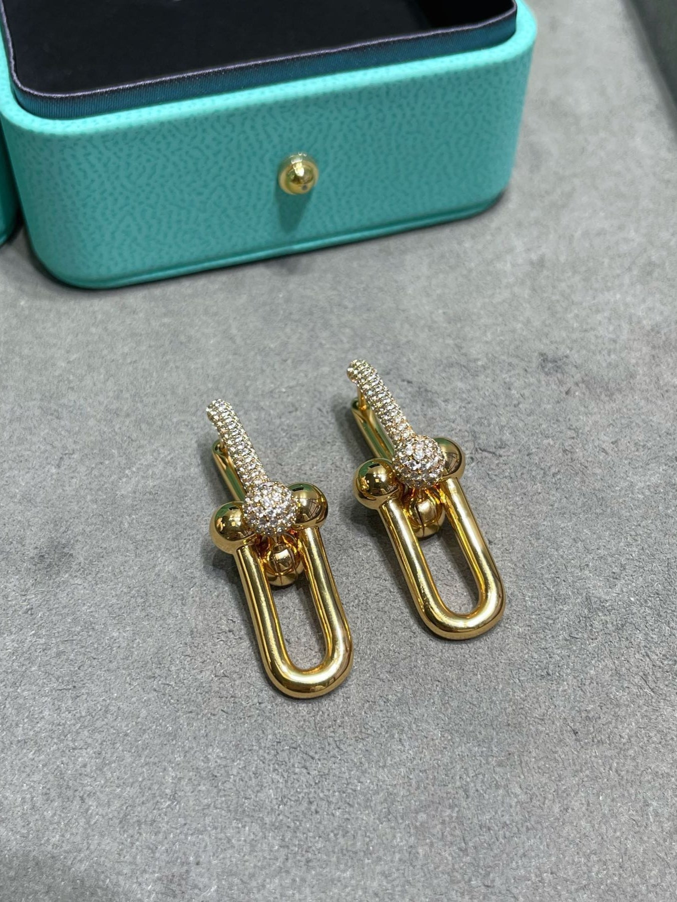 18K T HardWear Large Link Diamonds Earrings