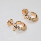 18K T Hoop Earrings