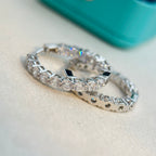 18K T Hoop Diamonds Earrings