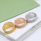 18K Perl̩e Diamonds Five Rows Ring