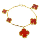 18K Magic Alhambra Five Carnelian Motifs Bracelet
