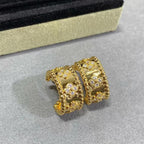 18K Yellow Gold Perl̩e Clovers Hoop Earrings