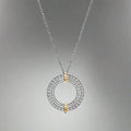 18K T Edge Circle Diamond Pendant Necklace